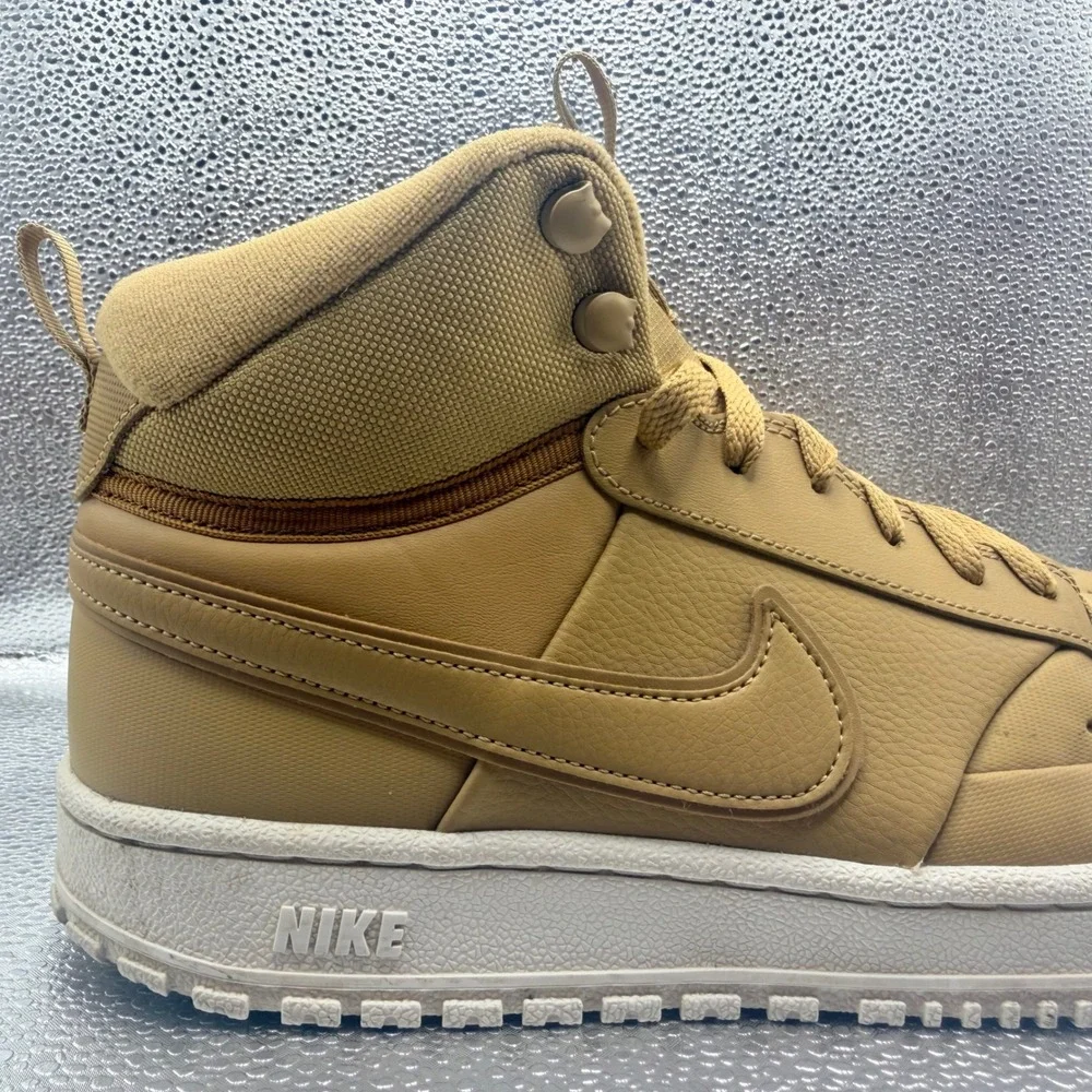 Size 9.5 Nike Court Vision Mid Winter Mens Wheat Gold Good DR7882-700 Sneakers